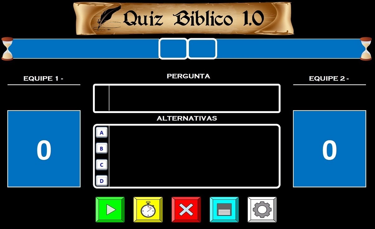 Tela Principal Quiz Bíblico Excel VBA